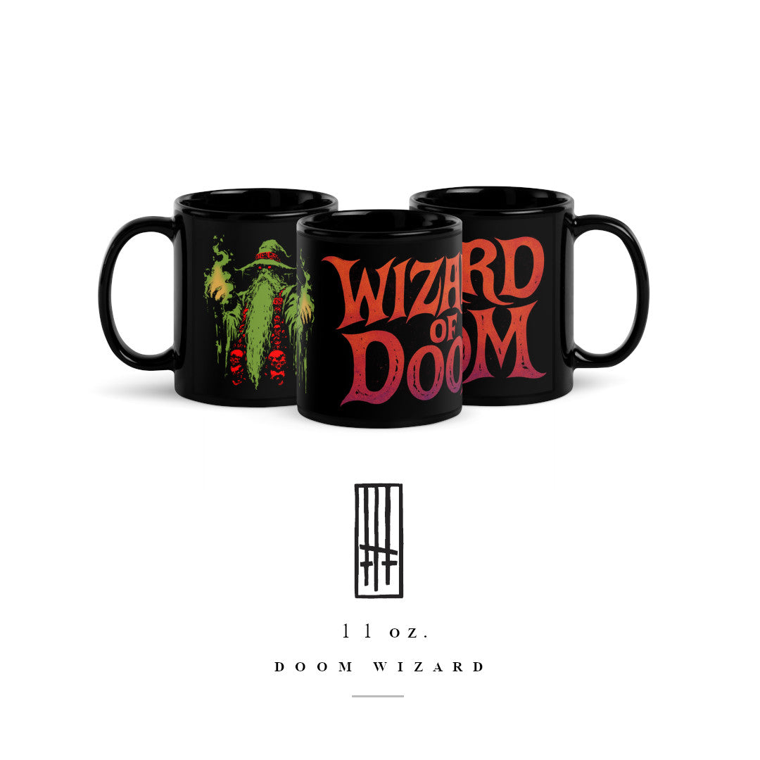 Doom Wizard Mug in Black