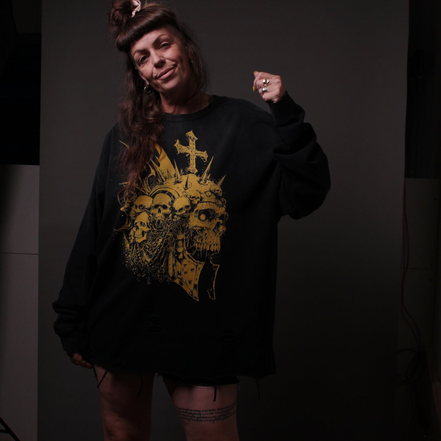 The Berserker White Label Premium Unisex Distressed Long Sleeve T-Shirt