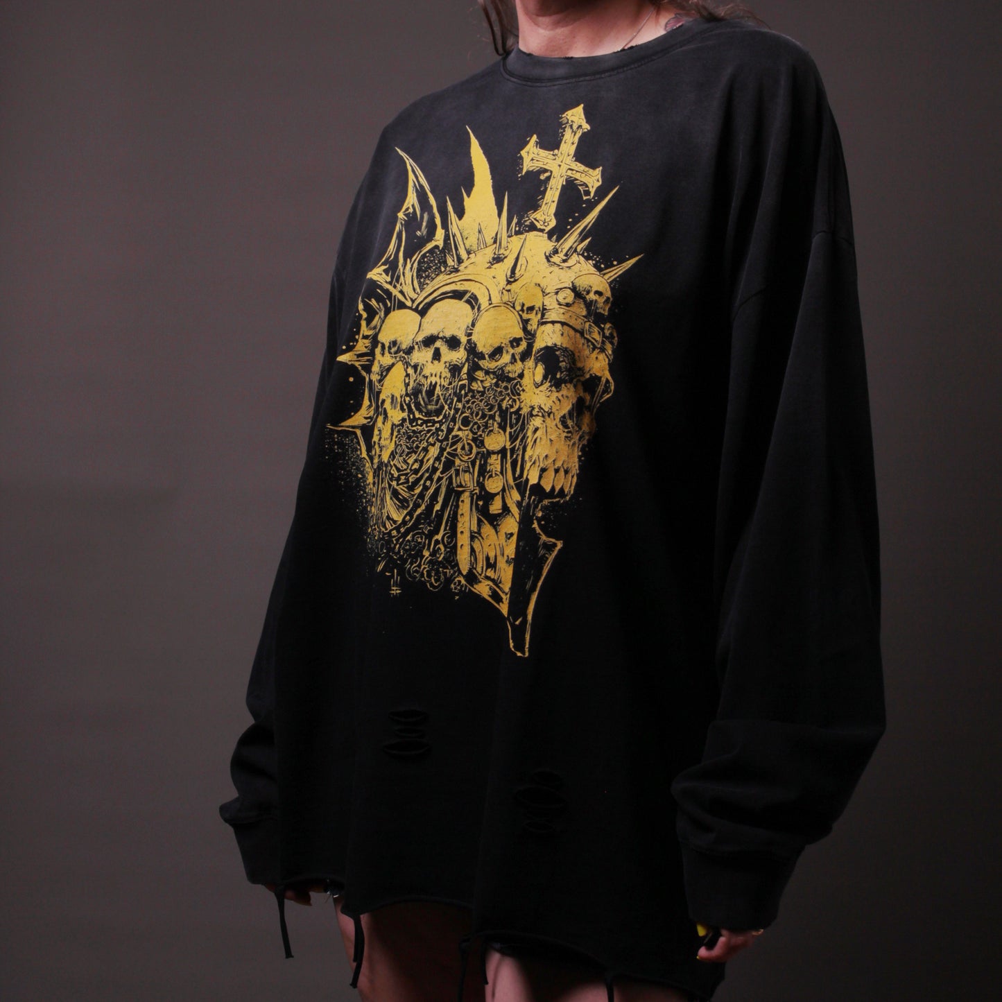 The Berserker White Label Premium Unisex Distressed Long Sleeve T-Shirt