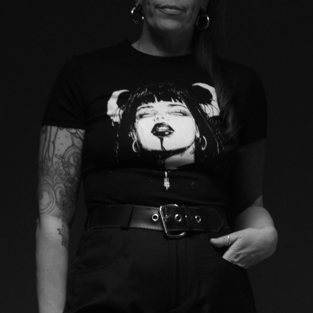 Horny White Label Essential Bodycon Cropped T-Shirt