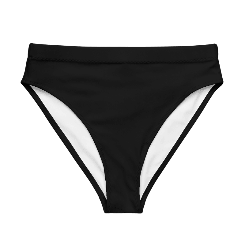 Godmachine Logo White Label High-Waisted Bikini Bottoms