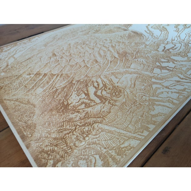 The Eagle in Natural: Laser Etched Wood