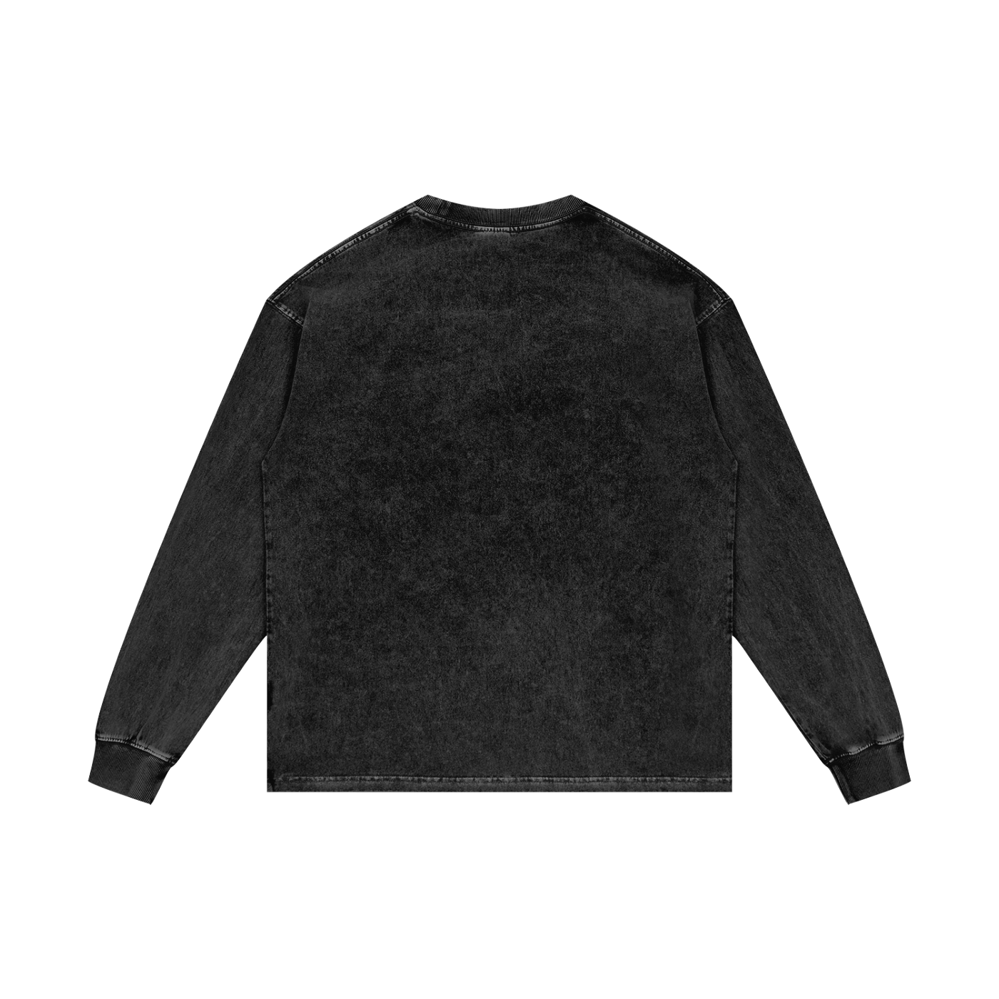 Time Premium White Label Acid Wash Oversize Long Sleeve T-Shirt