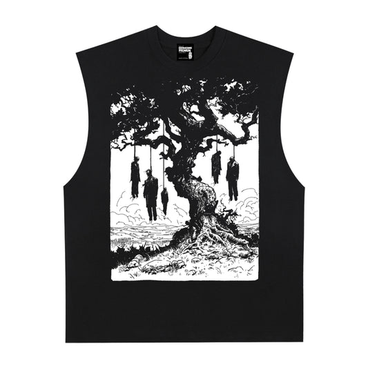 5 Corporations Premium White Label Raw Edge Cotton Tank Top