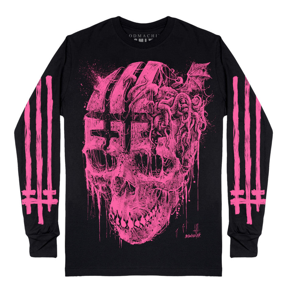 Where is my Mind: Big Pink Skull Classic Unisex Long Sleeve T-Shirt