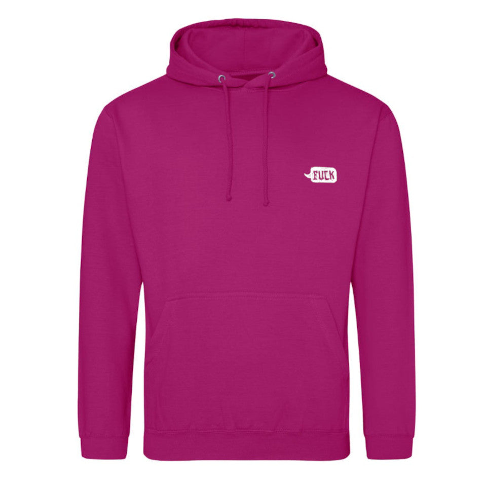 Man on Fire Unisex Pullover Hoody in Fuchsia