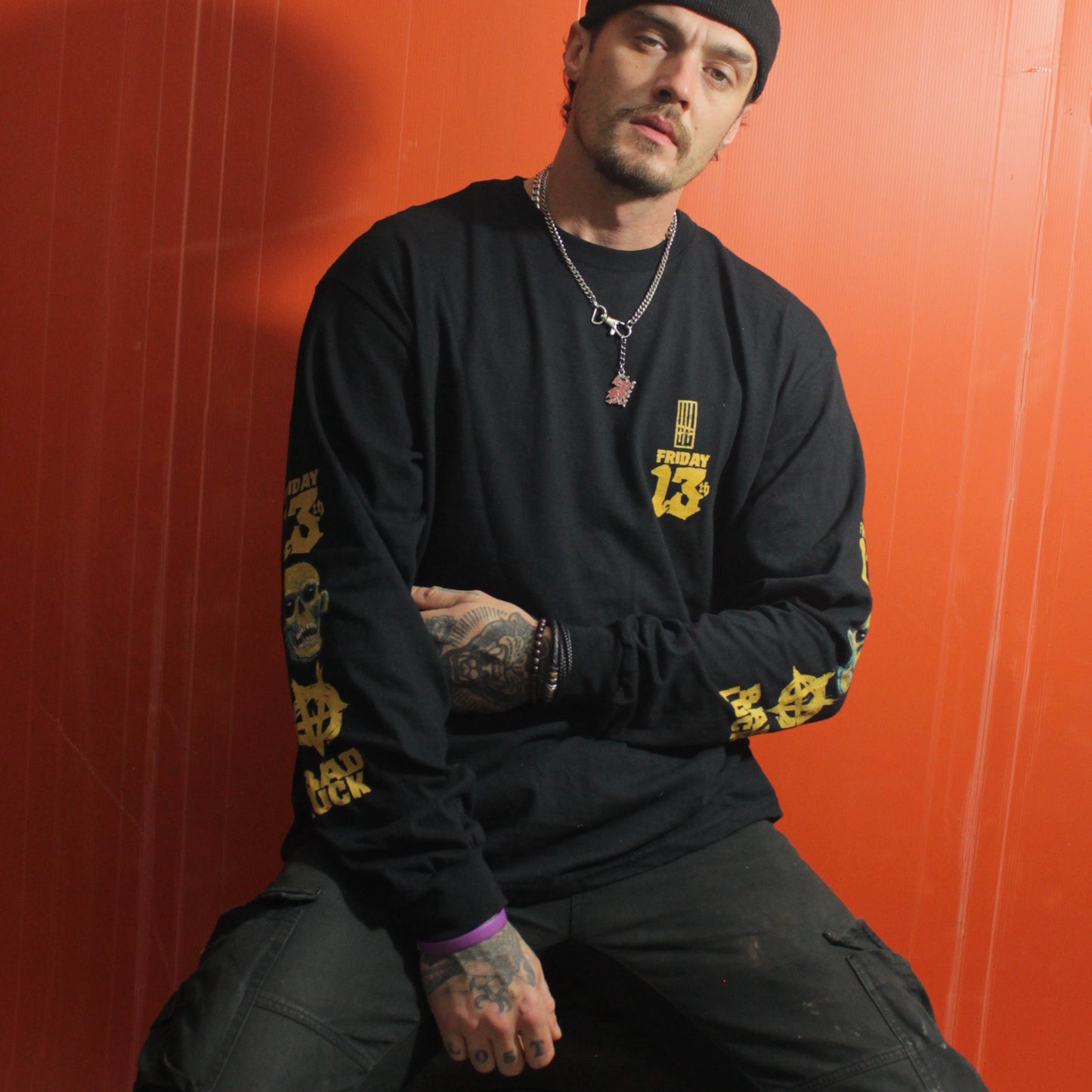 Friday 13th Classic Unisex Long Sleeve T-Shirt with Backprint