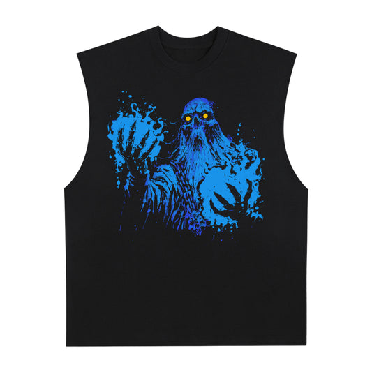 The Druid Premium White Label Raw Edge Cotton Tank Top