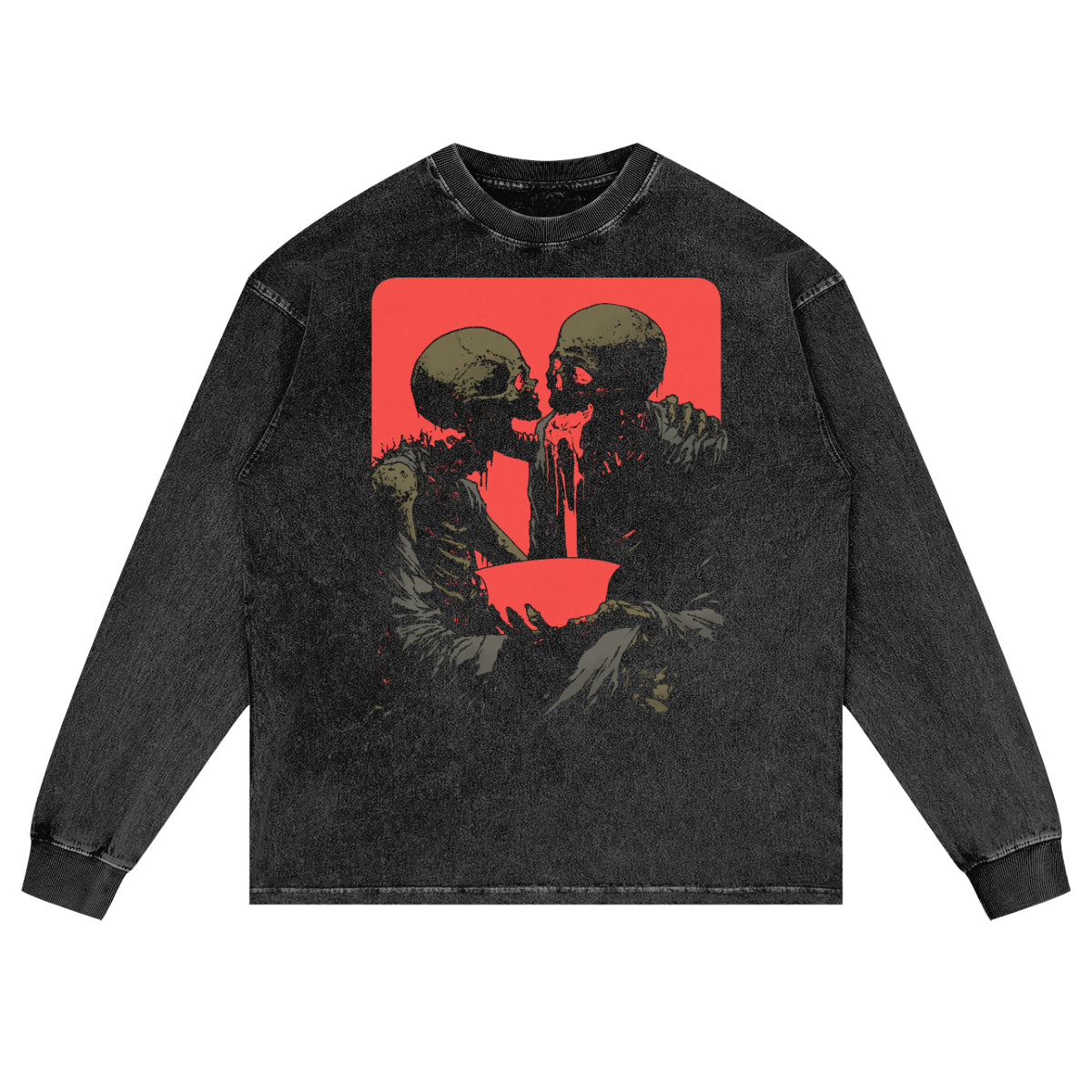 Corrosion Premium White Label Acid Wash Oversize Long Sleeve T-Shirt