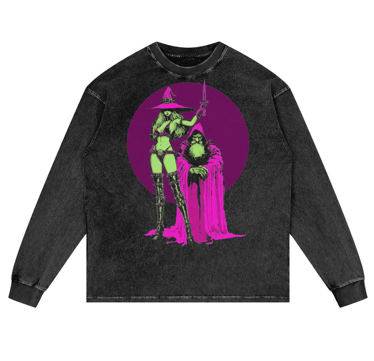 Ritual Premium White Label Acid Wash Oversize Long Sleeve T-Shirt