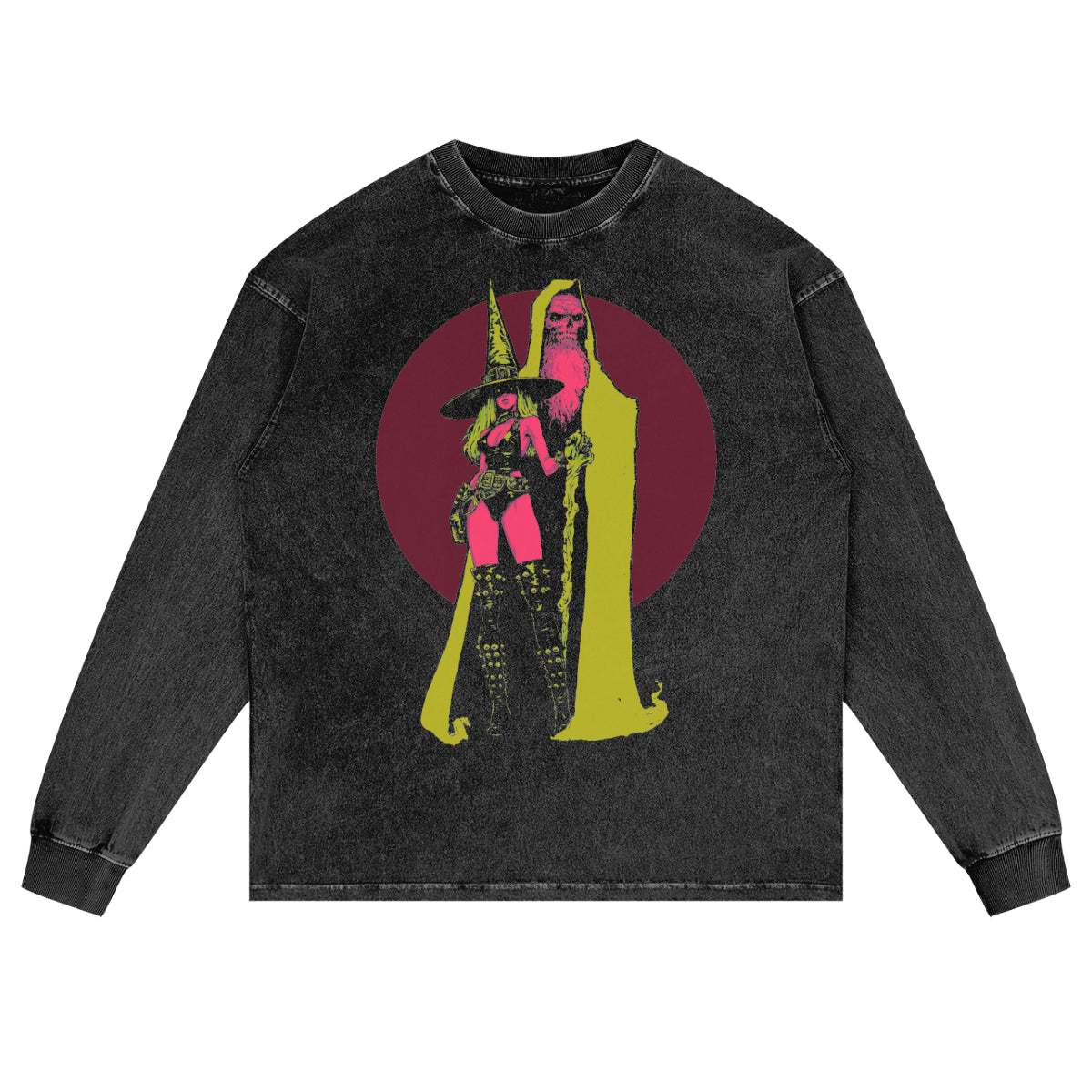 Sabbath Premium White Label Acid Wash Oversize Long Sleeve T-Shirt