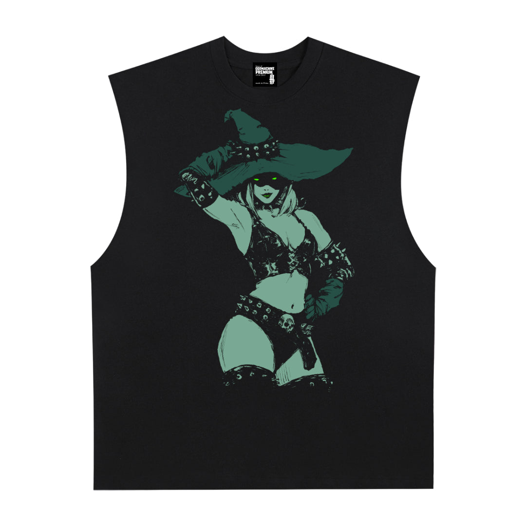 Bad Moon Rising Premium White Label Raw Edge Cotton Tank Top