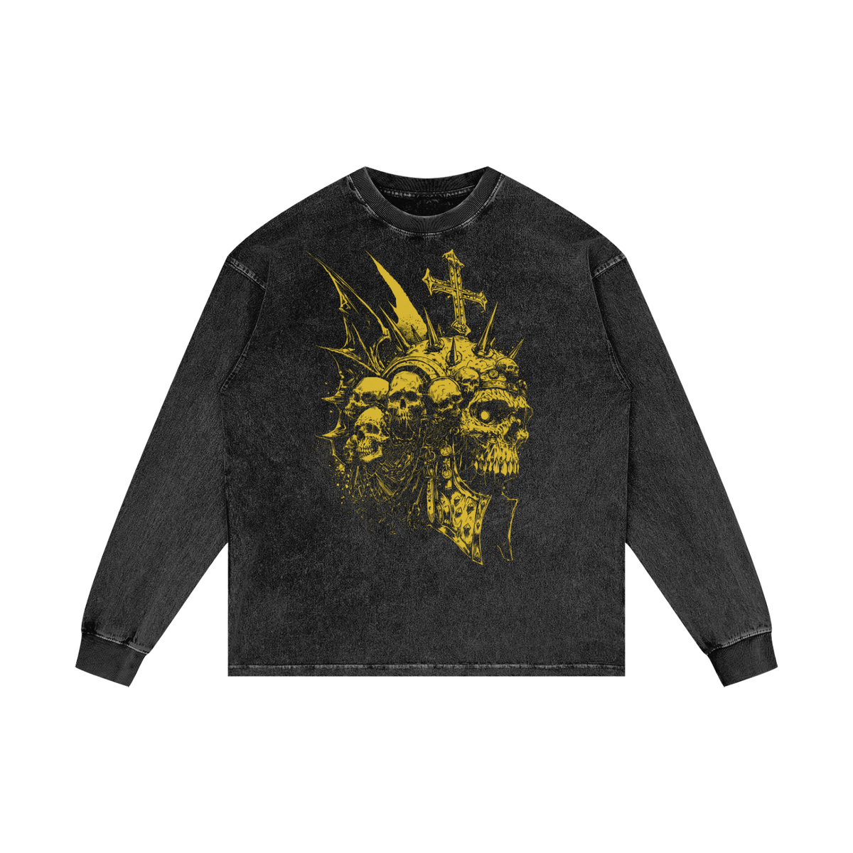 The Berserker Premium White Label Acid Wash Oversize Long Sleeve T-Shirt