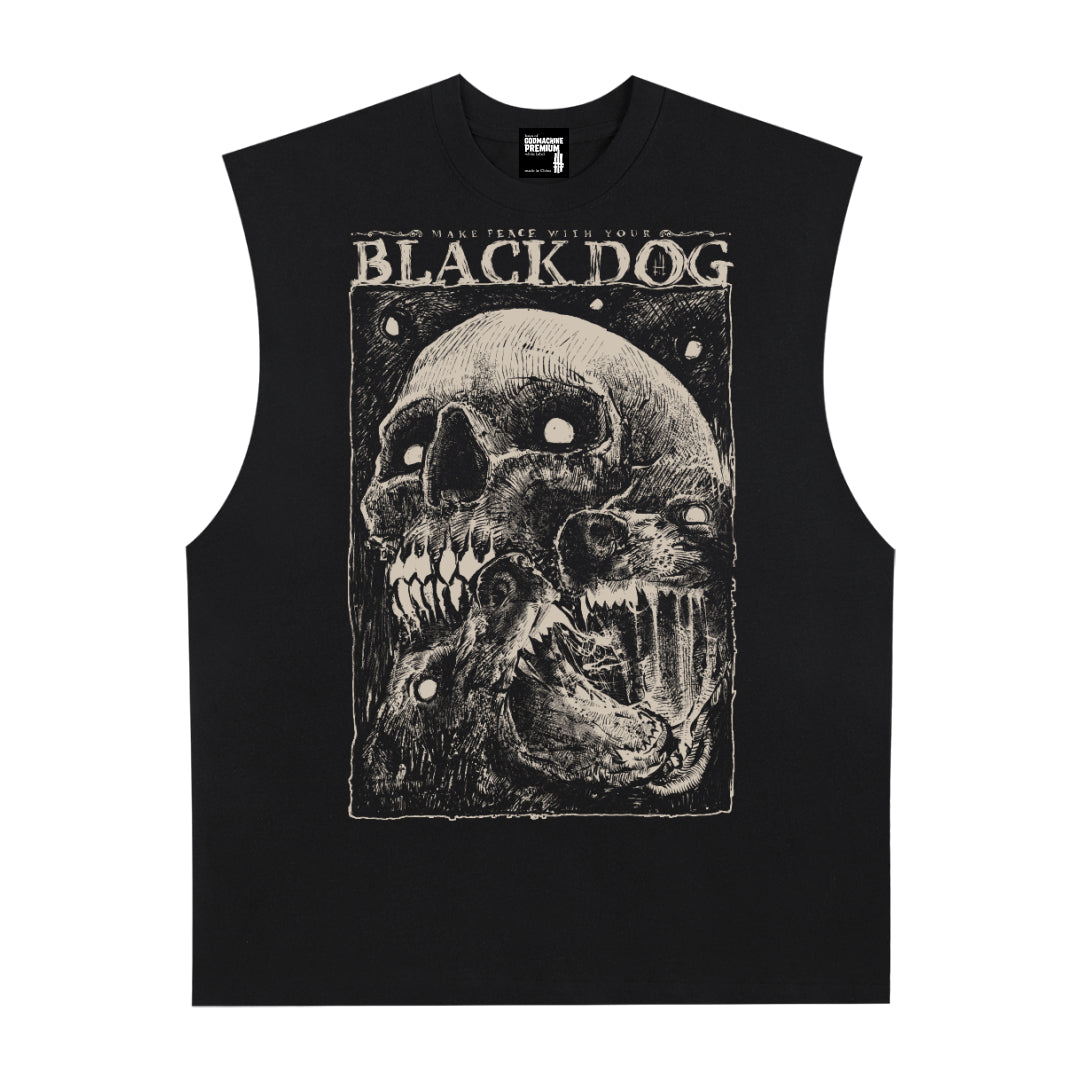 Black Dog Premium White Label Raw Edge Cotton Tank Top