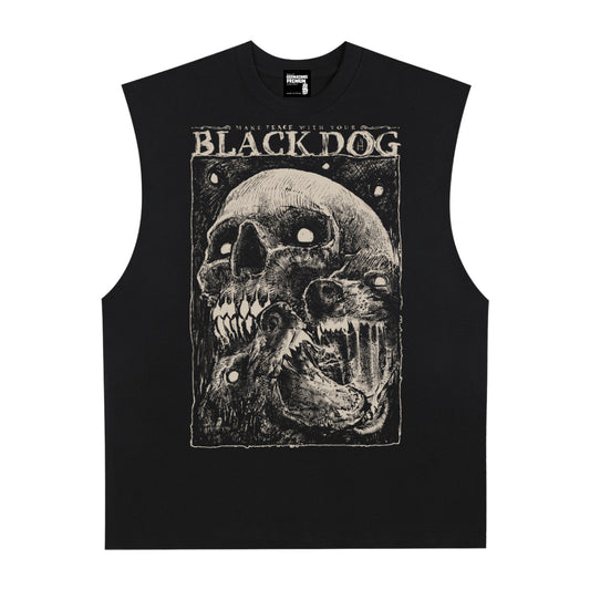 Black Dog Premium White Label Raw Edge Cotton Tank Top