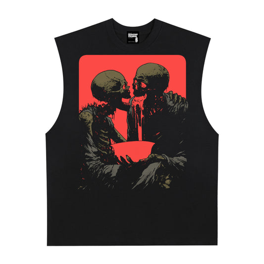 Corrosion Premium White Label Raw Edge Cotton Tank Top