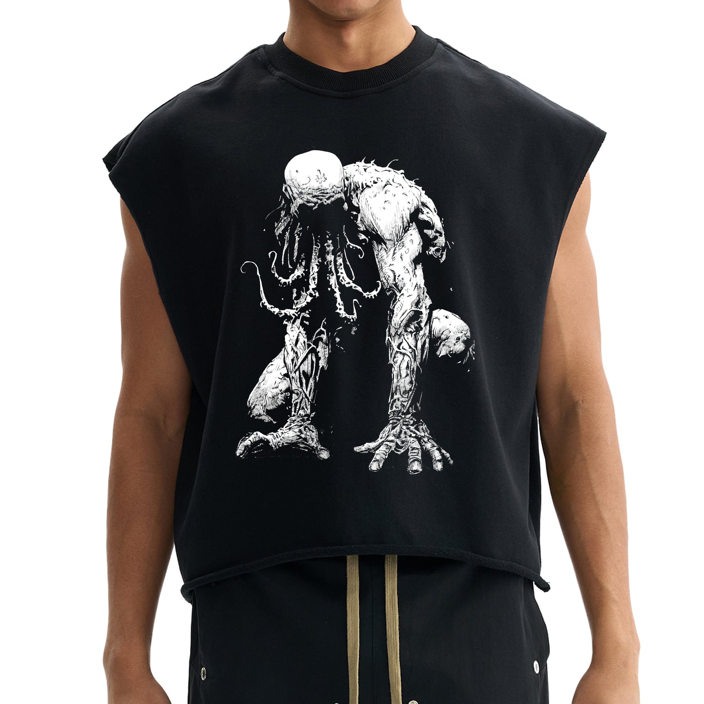 Cthulu White Label Premium Unisex Boxy Crop