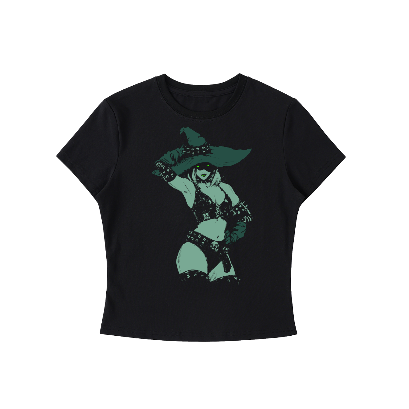 Bad Moon Rising White Label Essential Bodycon Cropped Ladies T-Shirt