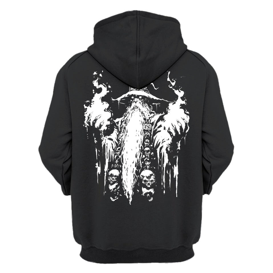 Doom Wizard Premium White Label Unisex Pullover Hoody Goth Edition