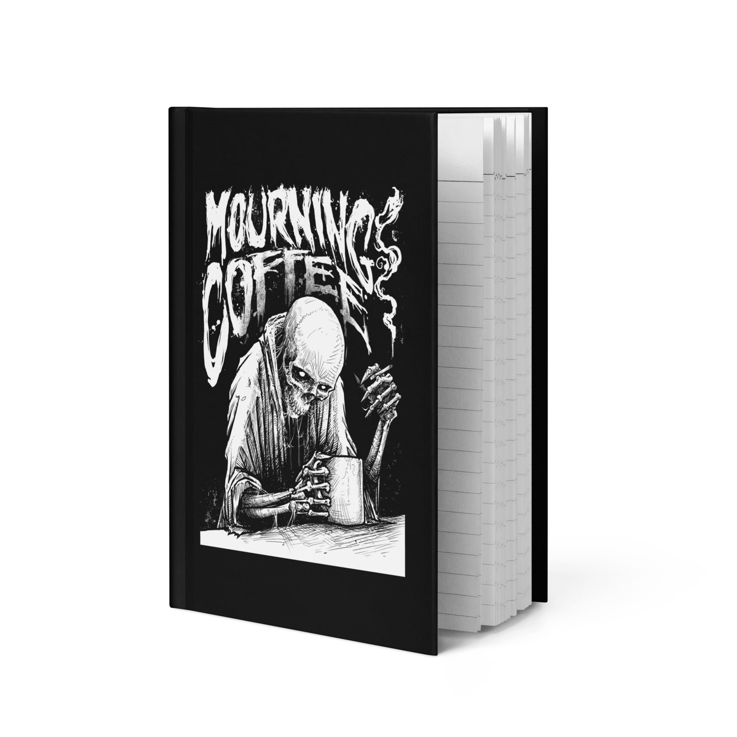 Mourning Coffee White Label Hardcover Notebook