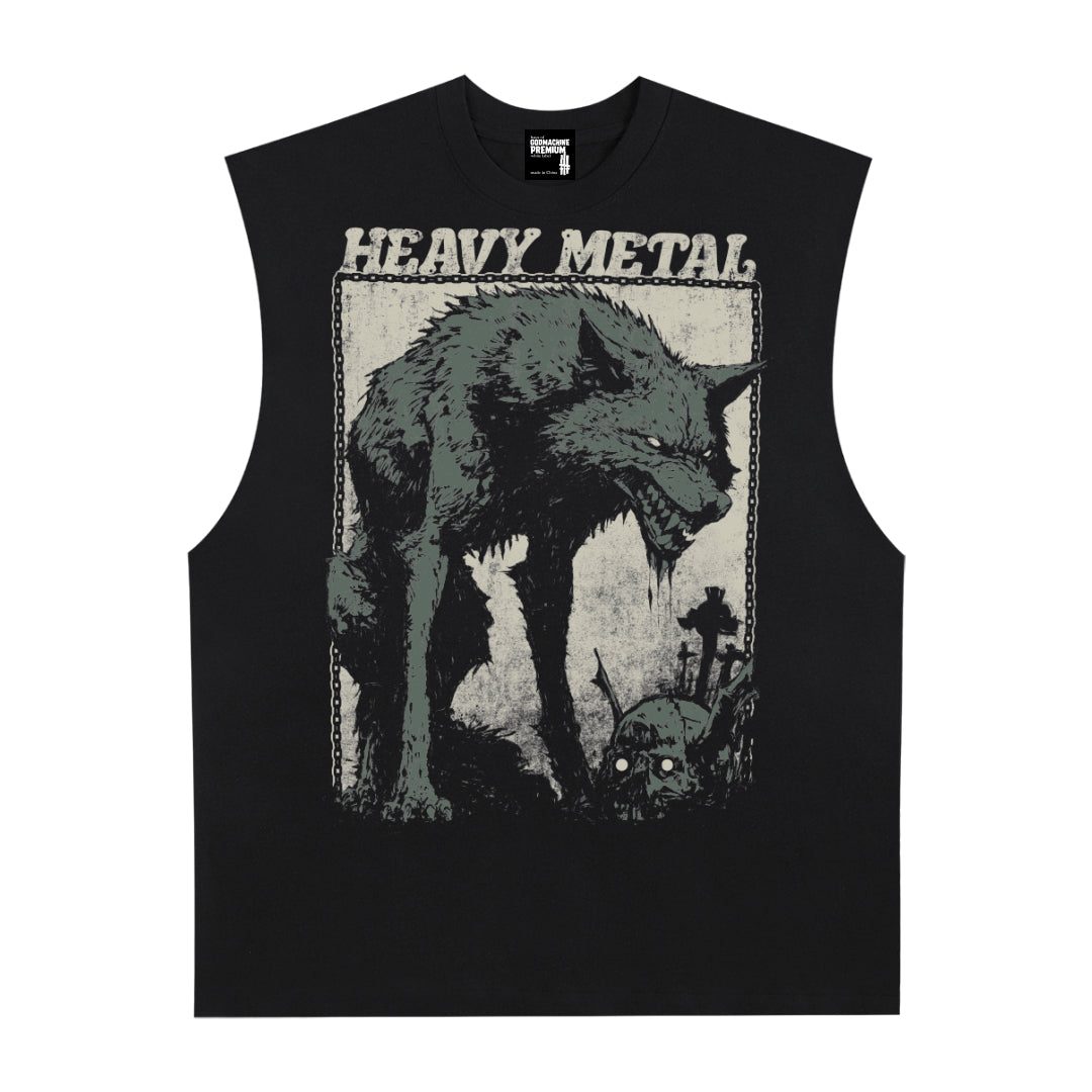 Heavy Metal Premium White Label Raw Edge Cotton Tank Top
