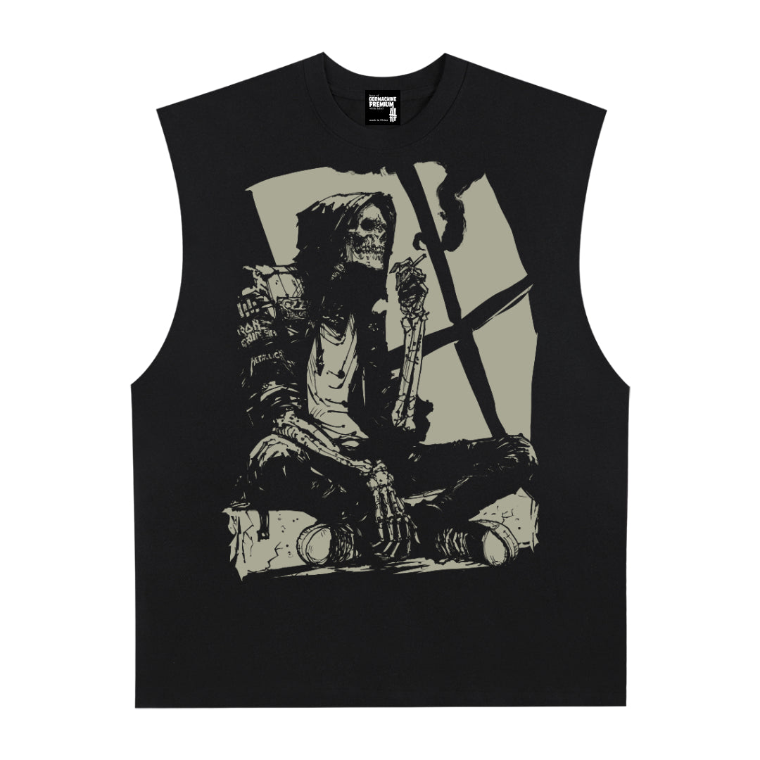 Live Gigs Premium White Label Raw Edge Cotton Tank Top