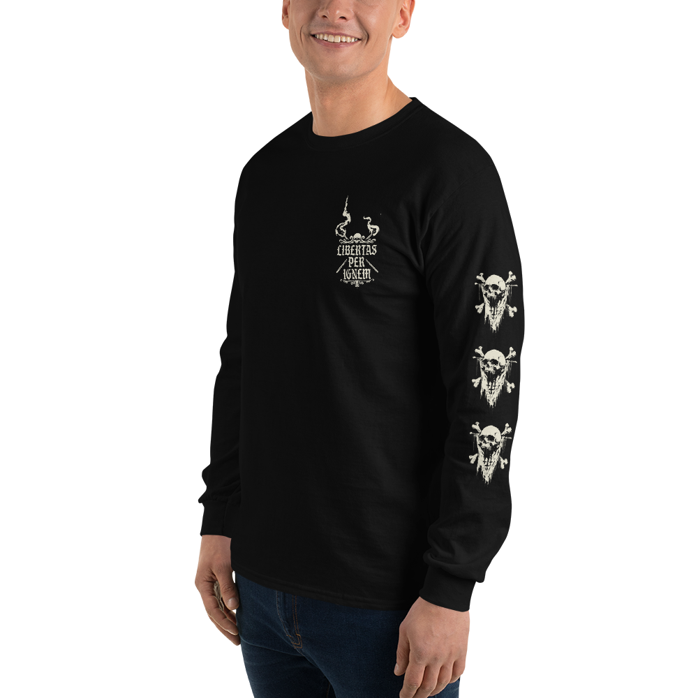 Freedom Through Fire Classic Unisex Longsleeve T-Shirt with Backprint