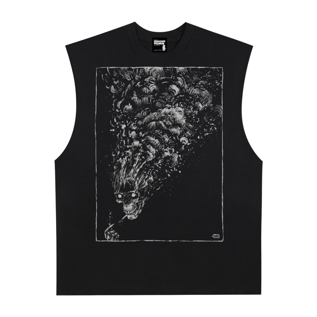 Man on Fire Premium White Label Raw Edge Cotton Tank Top