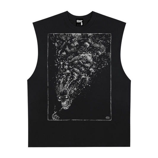 Man on Fire Premium White Label Raw Edge Cotton Tank Top
