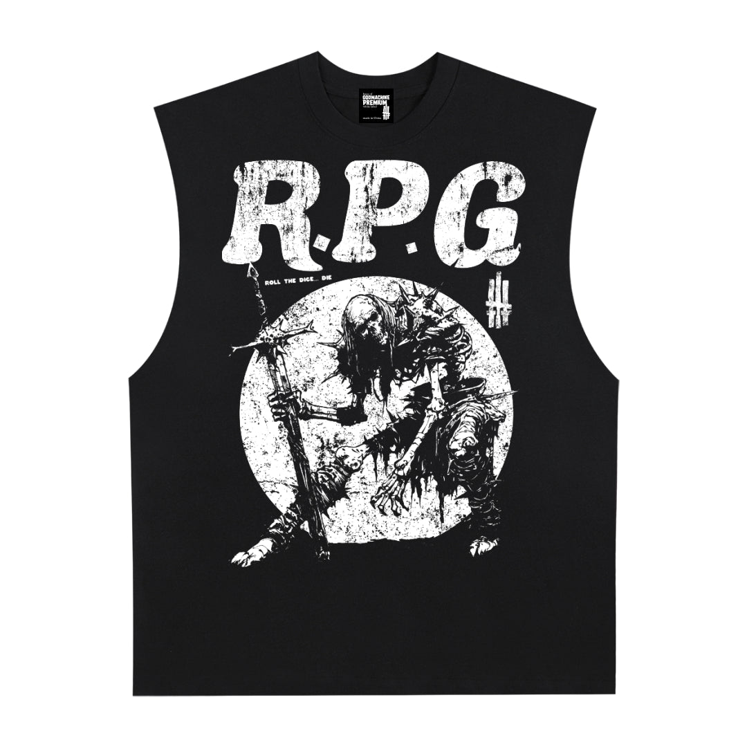R.P.G Premium White Label Raw Edge Cotton Tank Top