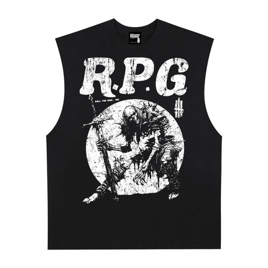 R.P.G Premium White Label Raw Edge Cotton Tank Top