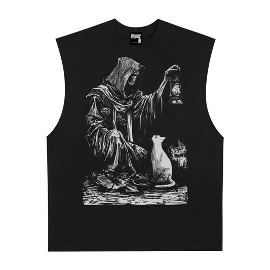 Time Premium White Label Raw Edge Cotton Tank Top